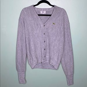 VINTAGE Lacoste x Izod Collaboration Grey Cardigan